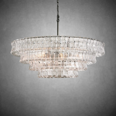 Ghiaccio Round Glass Chandelier - cyranlamps