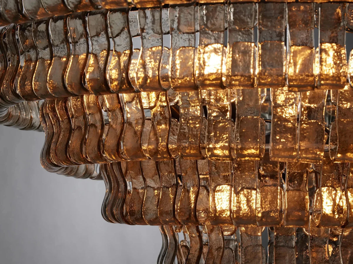 Ghiaccio Round Glass Chandelier - cyranlamps