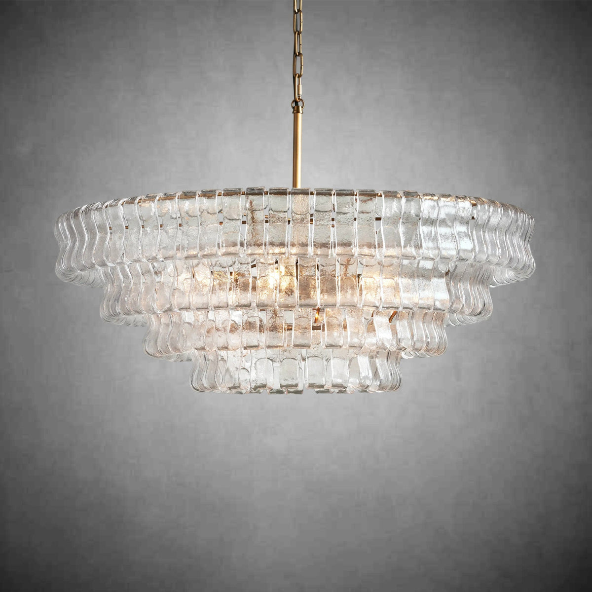 Ghiaccio Round Glass Chandelier - cyranlamps