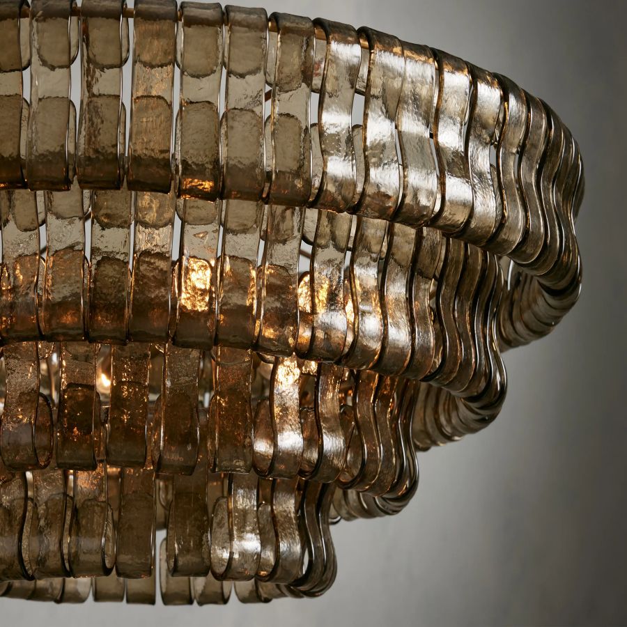 Ghiaccio Round Glass Chandelier - cyranlamps