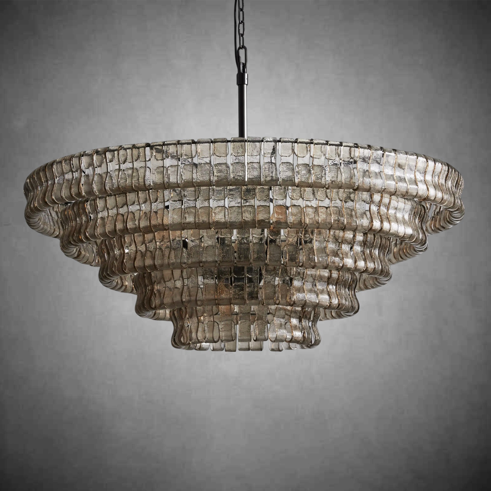 Ghiaccio Round Glass Chandelier - cyranlamps