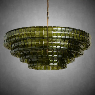 Ghiaccio Round Glass Chandelier - cyranlamps