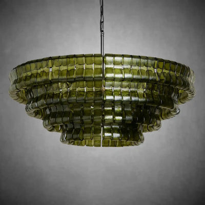 Ghiaccio Round Glass Chandelier - cyranlamps
