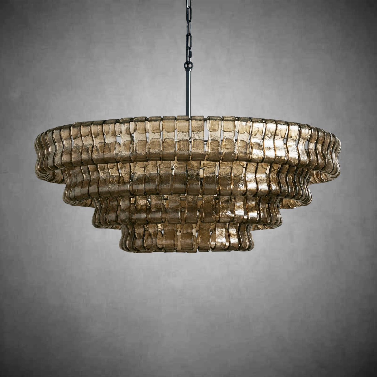 Ghiaccio Round Glass Chandelier - cyranlamps