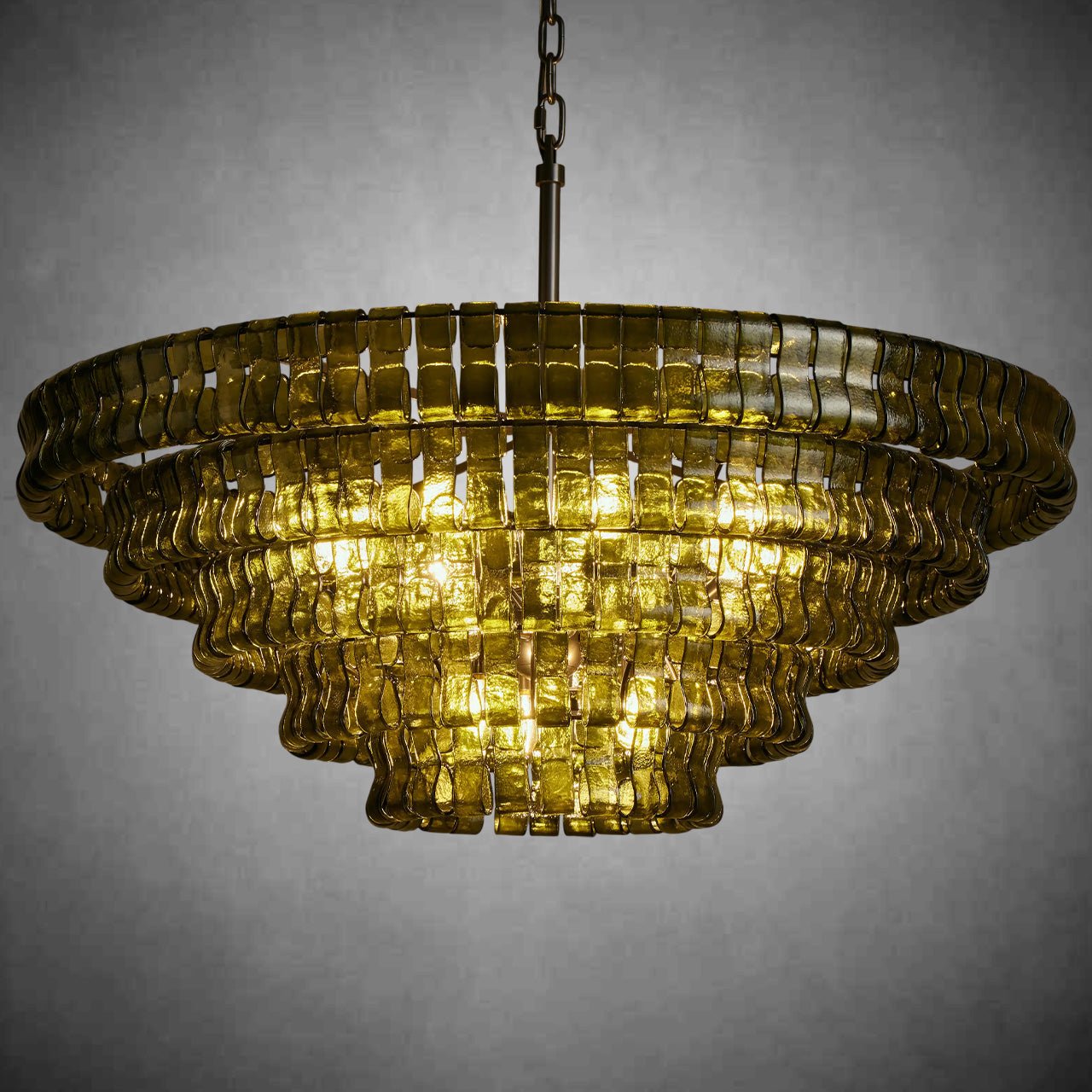 Ghiaccio Round Glass Chandelier - cyranlamps
