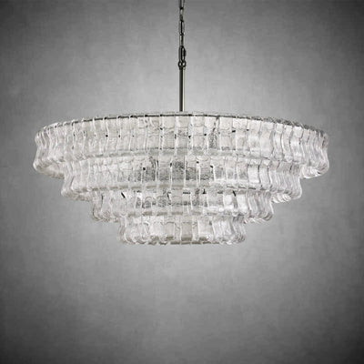 Ghiaccio Round Glass Chandelier - cyranlamps
