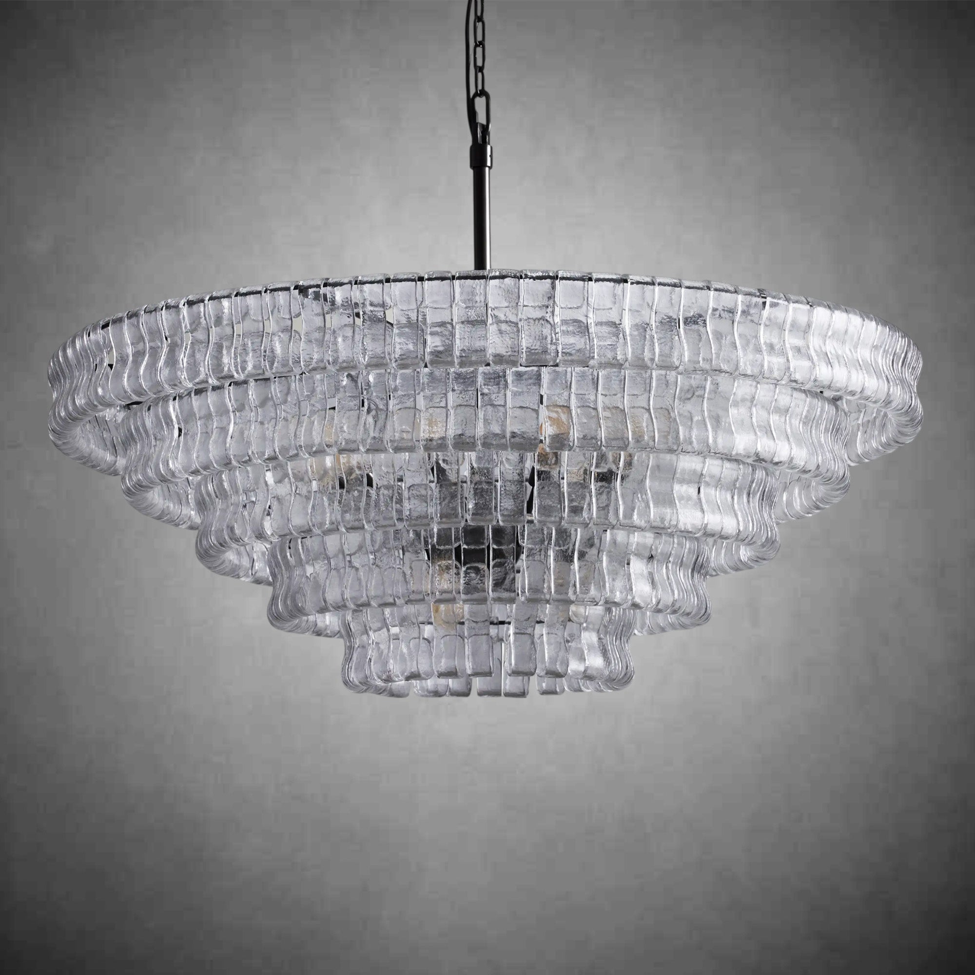 Ghiaccio Round Glass Chandelier - cyranlamps