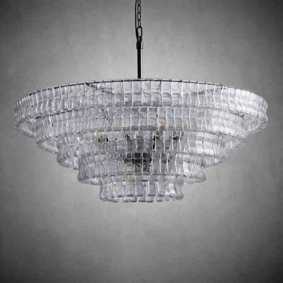 Ghiaccio Round Glass Chandelier - cyranlamps