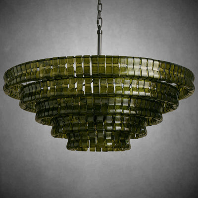 Ghiaccio Round Glass Chandelier - cyranlamps