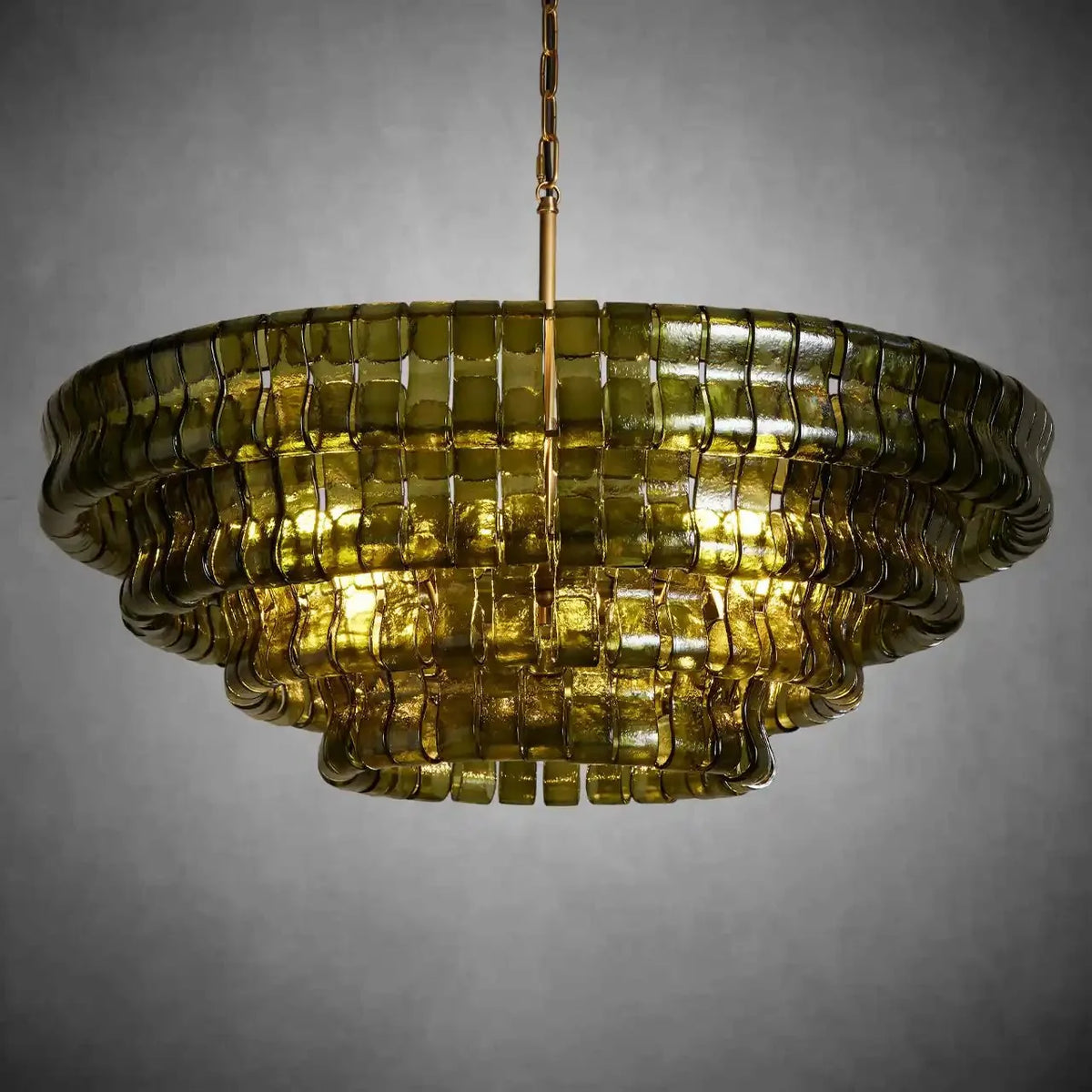 Ghiaccio Round Glass Chandelier - cyranlamps