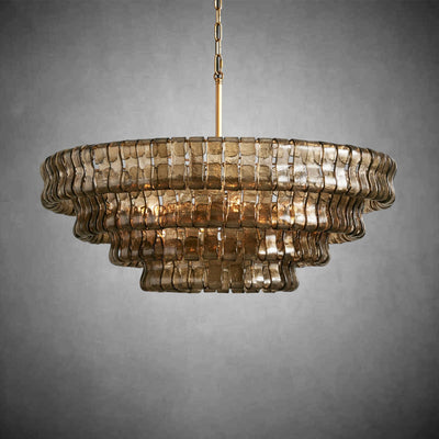 Ghiaccio Round Glass Chandelier - cyranlamps