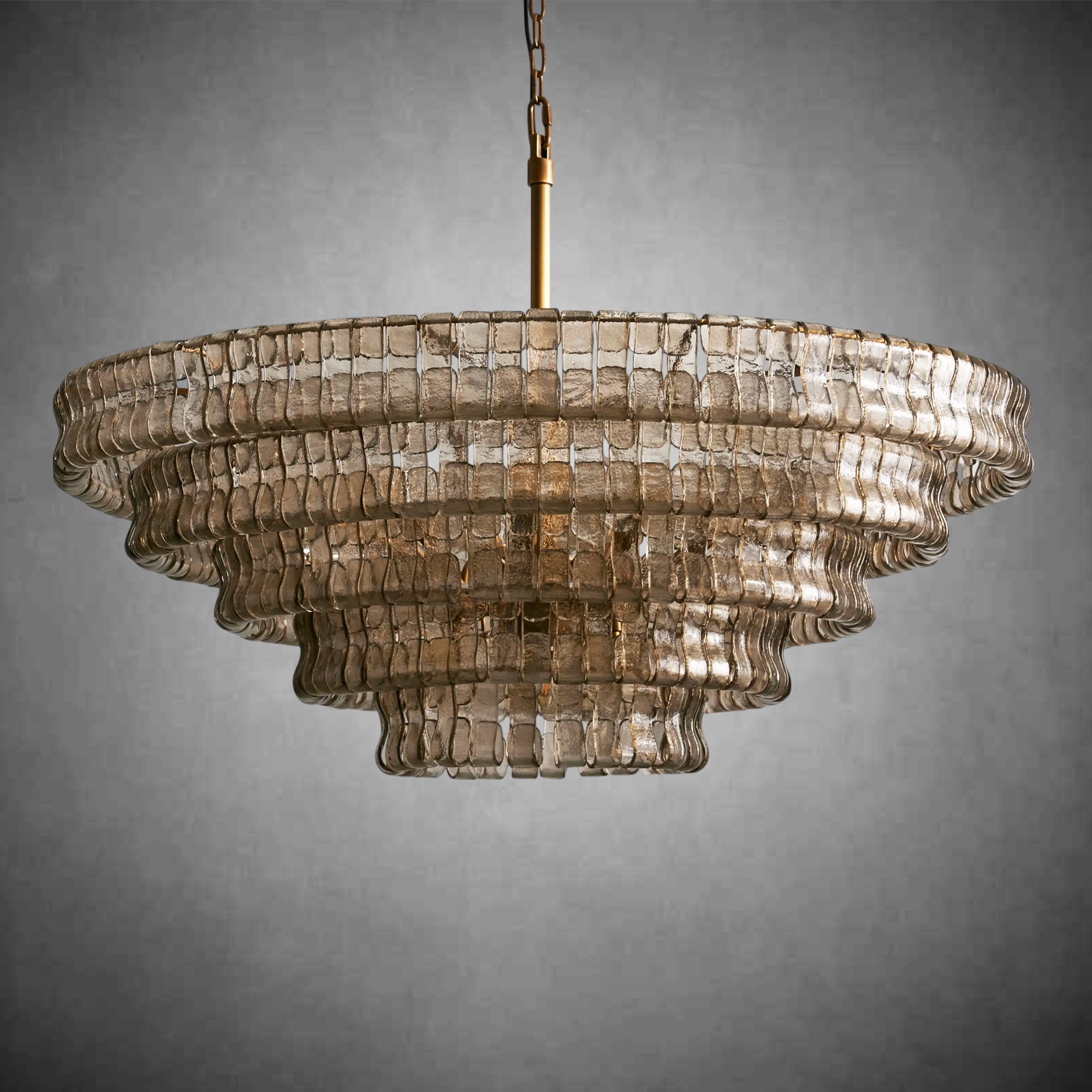 Ghiaccio Round Glass Chandelier - cyranlamps