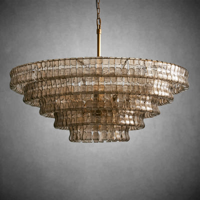 Ghiaccio Round Glass Chandelier - cyranlamps