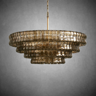 Ghiaccio Round Glass Chandelier - cyranlamps