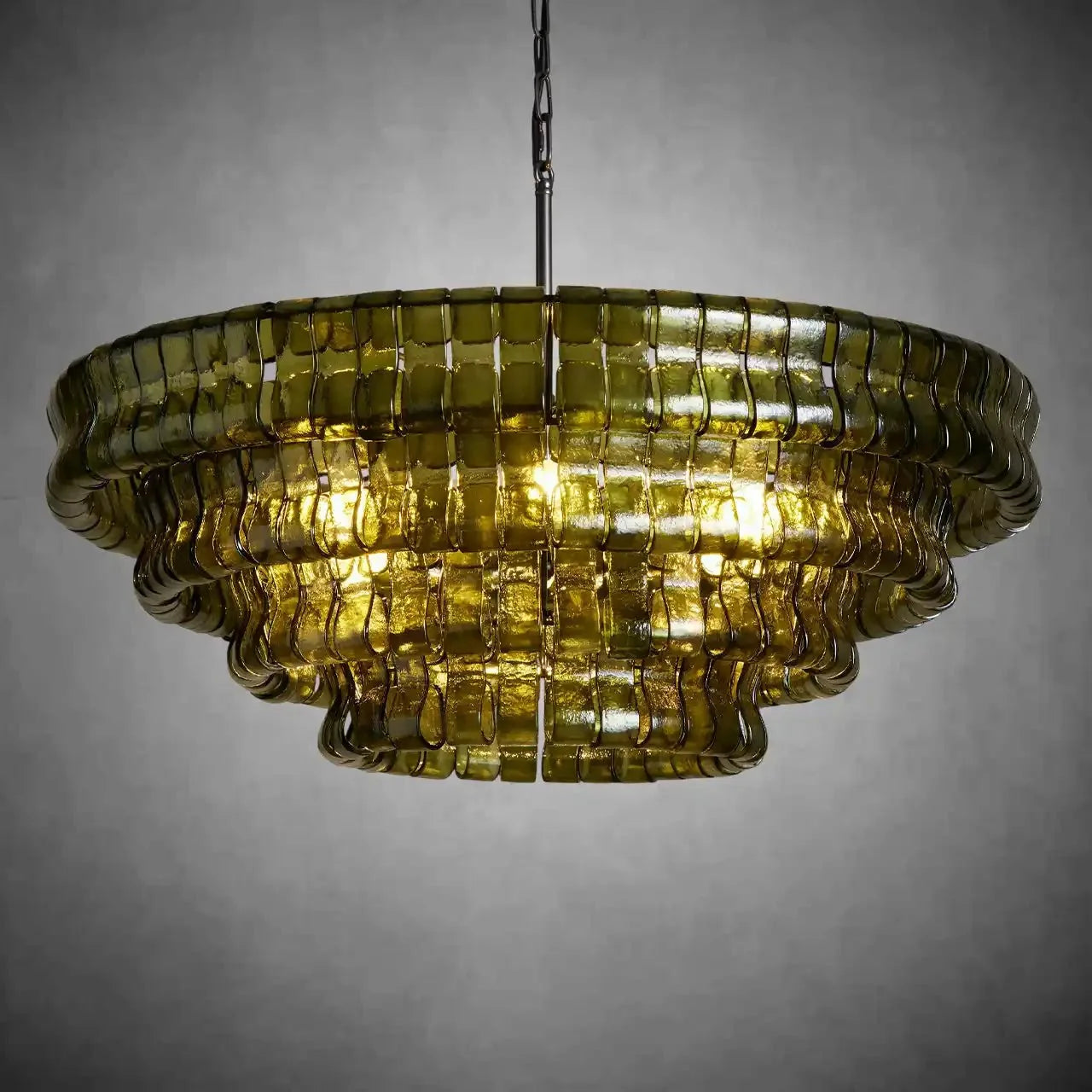 Ghiaccio Round Glass Chandelier - cyranlamps