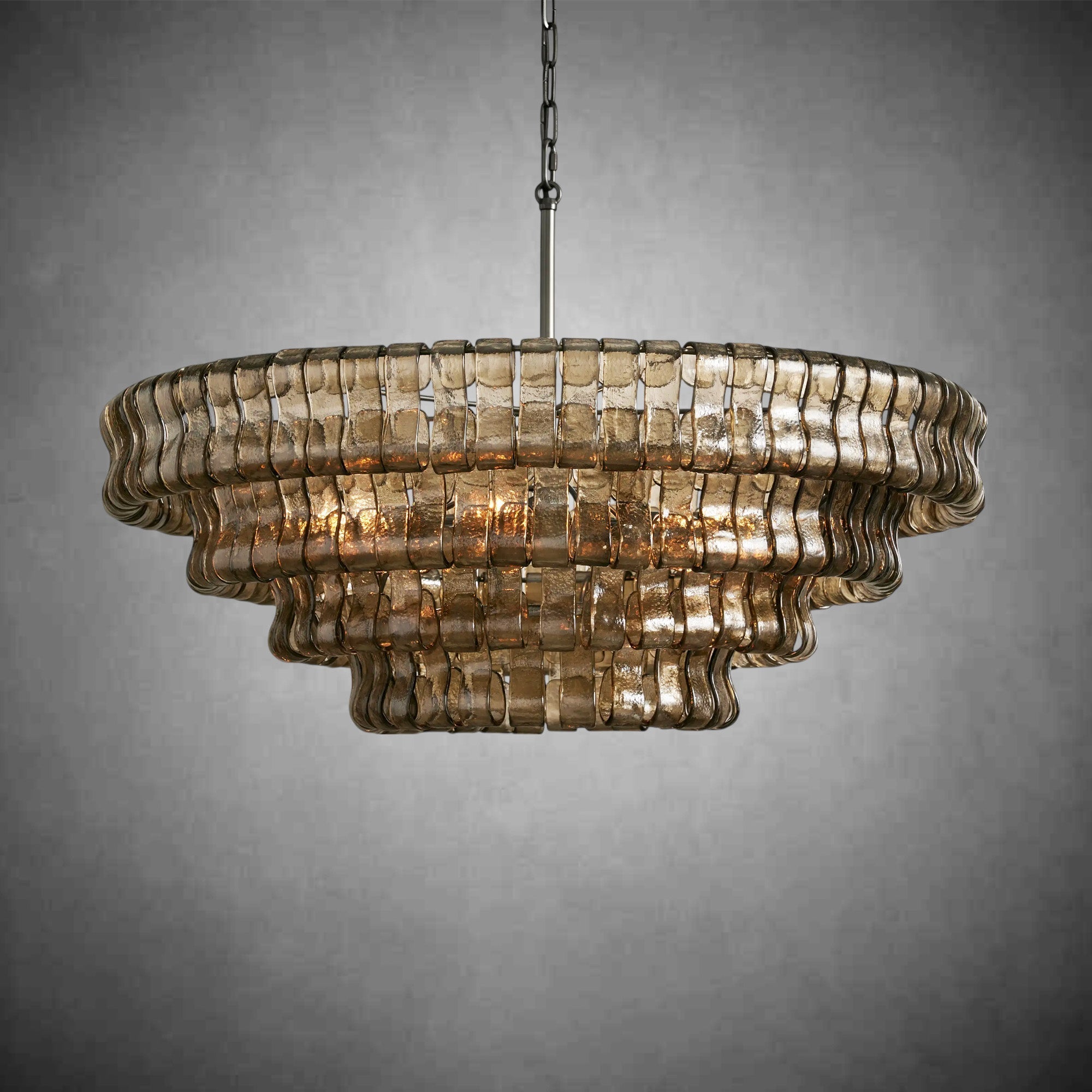 Ghiaccio Round Glass Chandelier - cyranlamps
