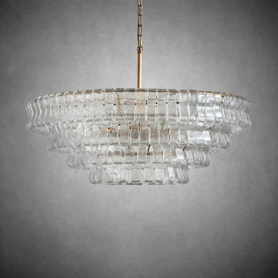 Ghiaccio Round Glass Chandelier - cyranlamps