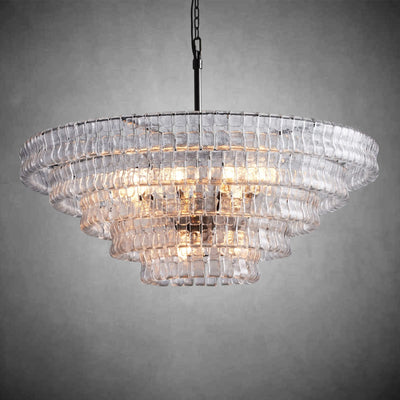 Ghiaccio Round Glass Chandelier - cyranlamps