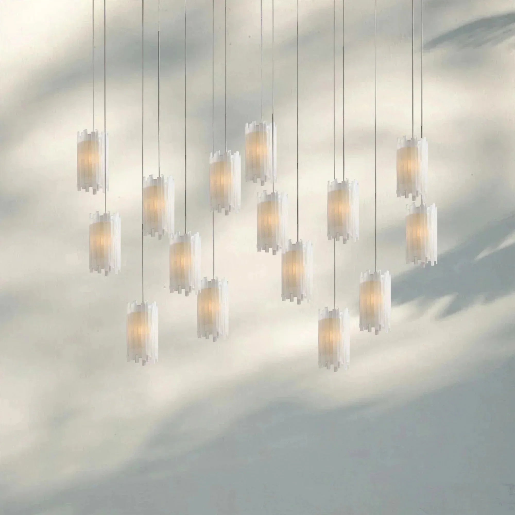 Giana Rectangular Chandelier 15/30 - Light - cyranlamps