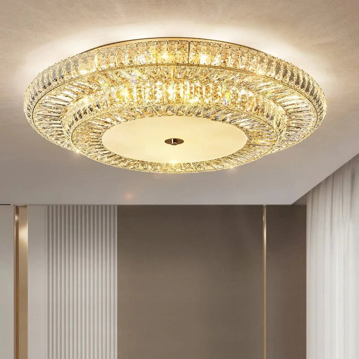 Gio Crystal Flush Mount Chandelier - cyranlighting