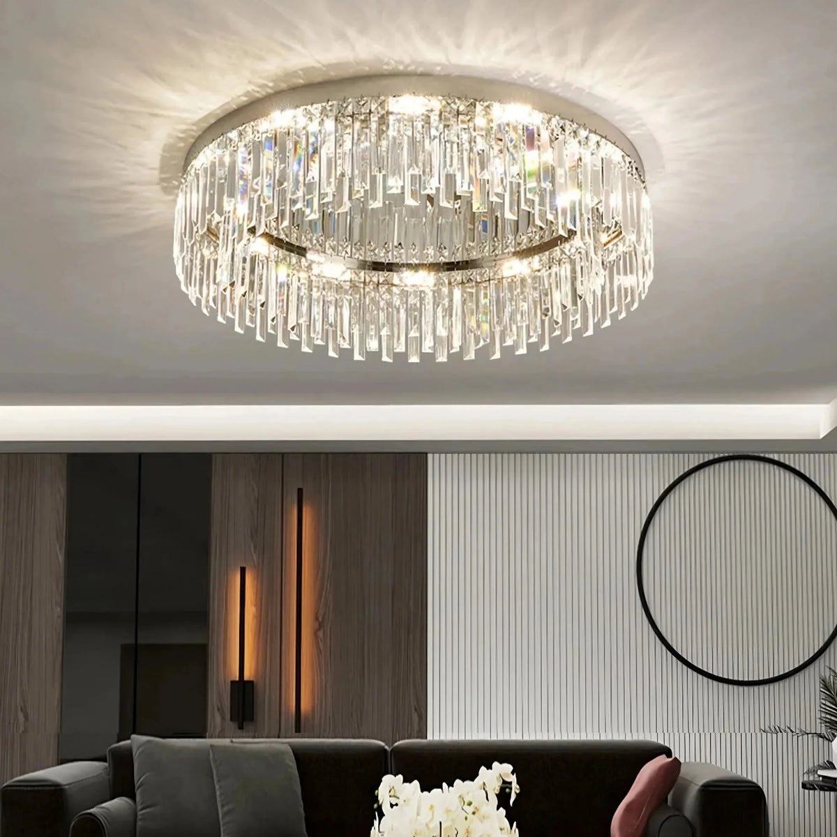 Gio Flush Mount Chandelier - cyranlamps