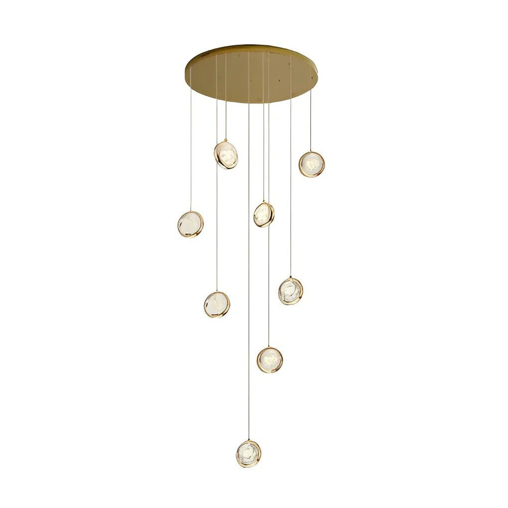 Global Crystal Cluster Adjustable Luxury Staircase Modern Long Chandelier - Cyran Lamps