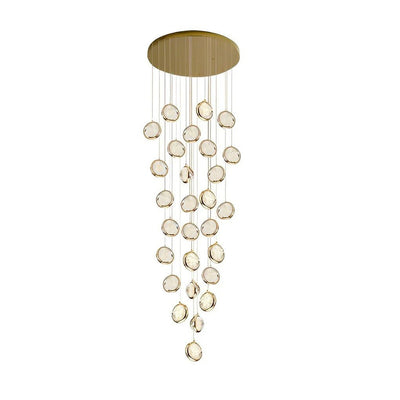 Global Crystal Cluster Adjustable Luxury Staircase Modern Long Chandelier - Cyran Lamps