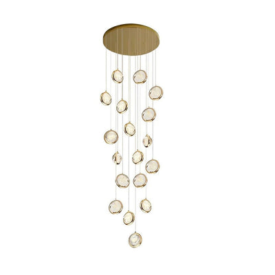 Global Crystal Cluster Adjustable Luxury Staircase Modern Long Chandelier - Cyran Lamps