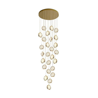 Global Crystal Cluster Adjustable Luxury Staircase Modern Long Chandelier - Cyran Lamps
