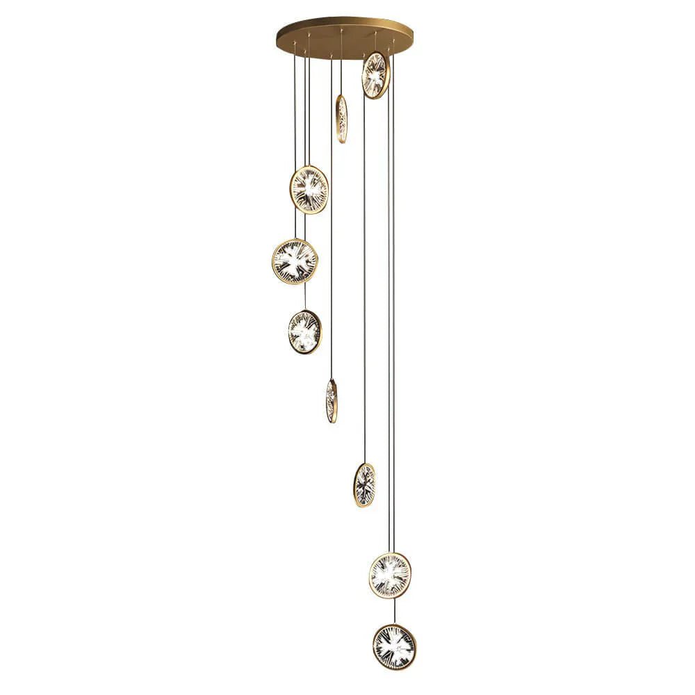 Gold Crystal Staircase Chandelier - Cyran Lamps