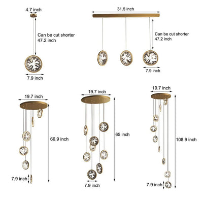 Gold Crystal Staircase Chandelier - Cyran Lamps