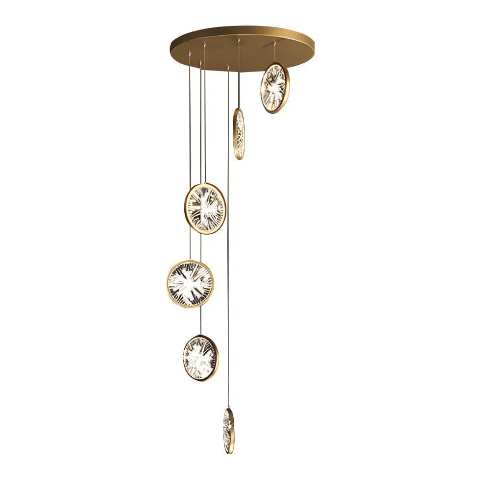 Gold Crystal Staircase Chandelier - Cyran Lamps