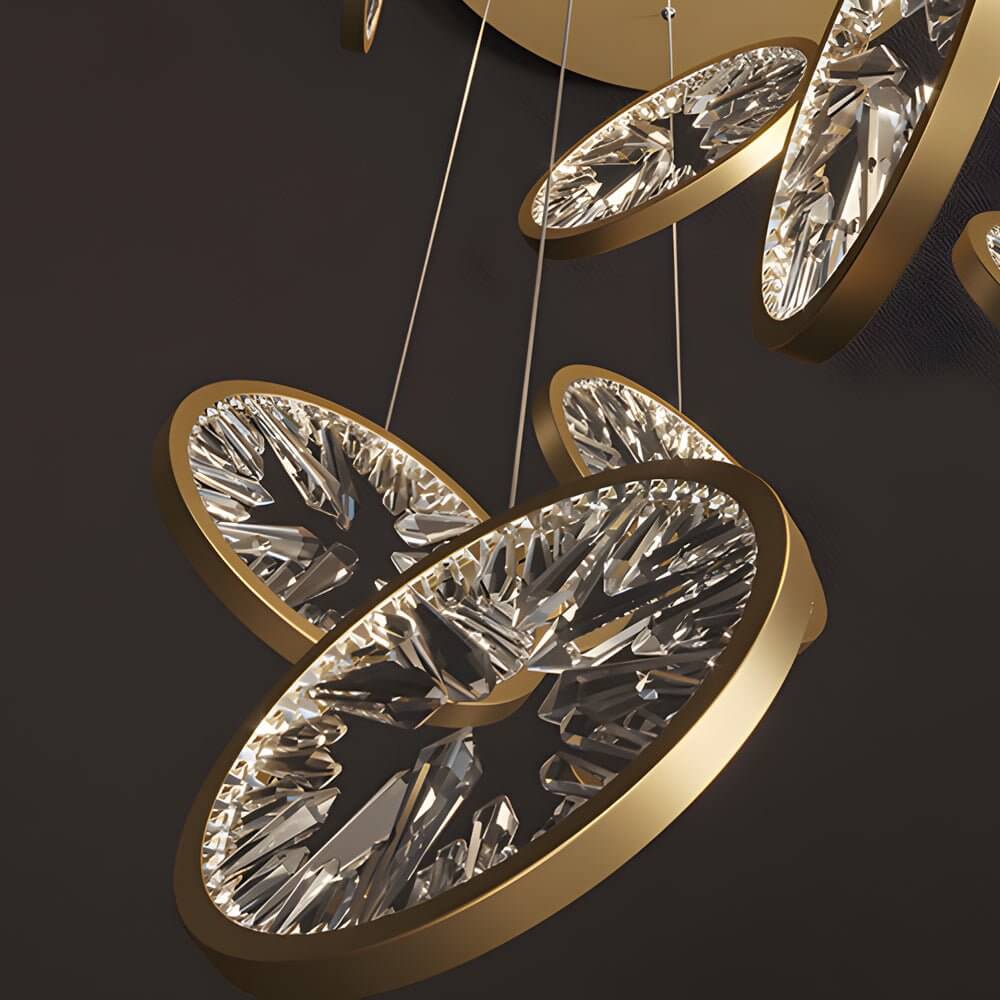 Gold Crystal Staircase Chandelier - Cyran Lamps