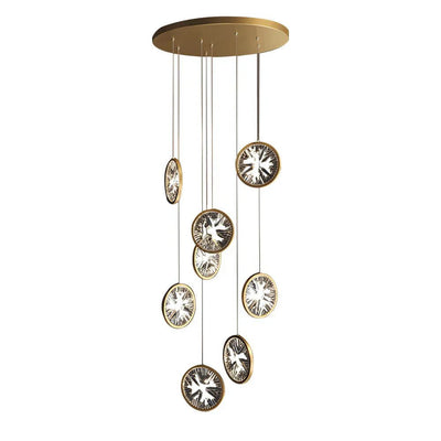 Gold Crystal Staircase Chandelier - Cyran Lamps