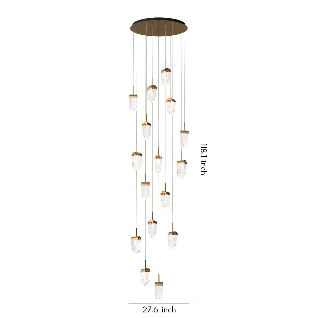 Gold Staircase Chandelier Modern Creative Luxury Ceiling Light - Cyran Lamps