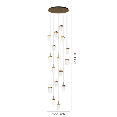 Gold Staircase Chandelier Modern Creative Luxury Ceiling Light - Cyran Lamps