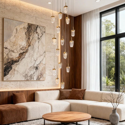 Gold Staircase Chandelier Modern Creative Luxury Ceiling Light - Cyran Lamps