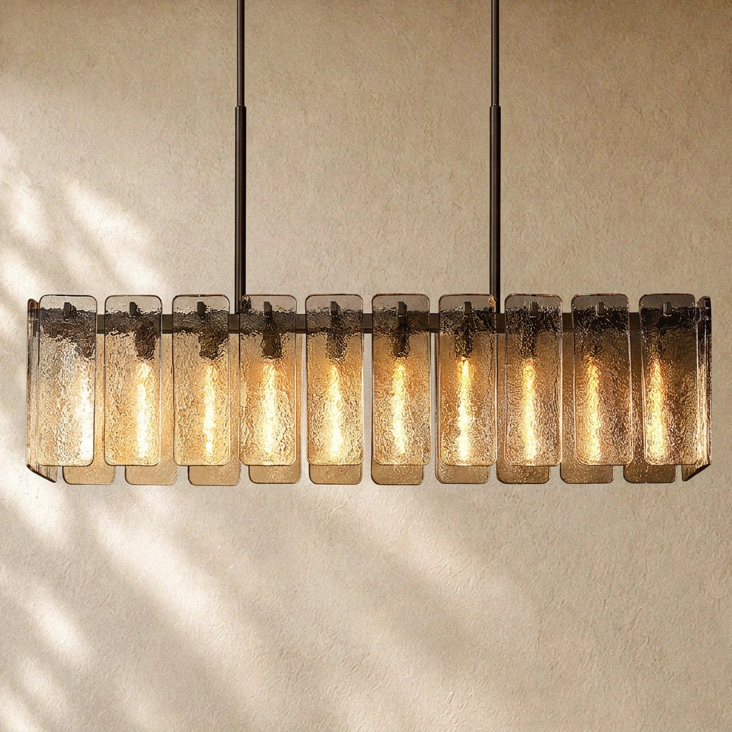 Calam Glass Rectangular Chandelier 60", 72"
