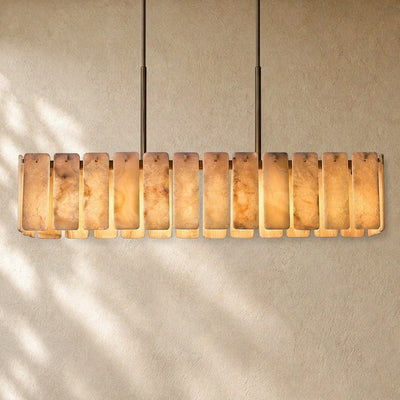 Calam Onyx Rectangular Alabaster Chandelier 60", 74"