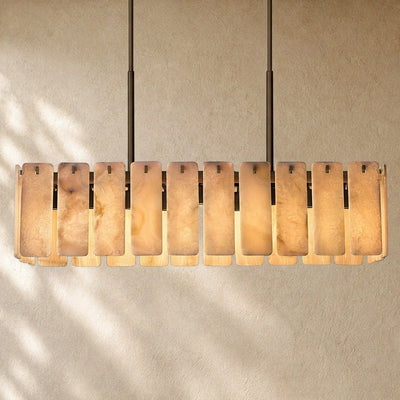 Calam Onyx Rectangular Alabaster Chandelier 60", 74"
