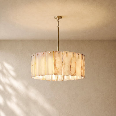 Calam Onyx Round Alabaster Chandelier 36". 48", 60"