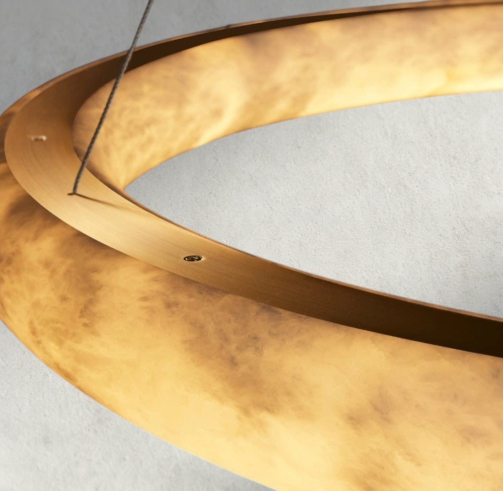 Halima Halo Alabaster Chandelier - cyranlamps