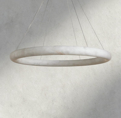 Halima Halo Alabaster Chandelier - cyranlamps
