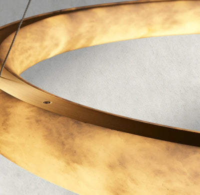 Halima Halo Alabaster Chandelier - cyranlamps