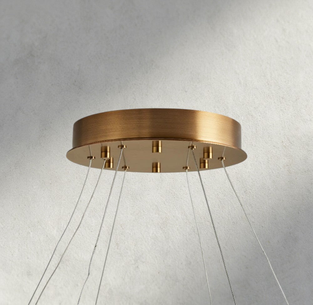 Halima Halo Alabaster Chandelier - cyranlamps