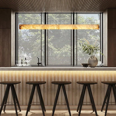 Halima Linear Alabaster Chandelier - cyranlamps