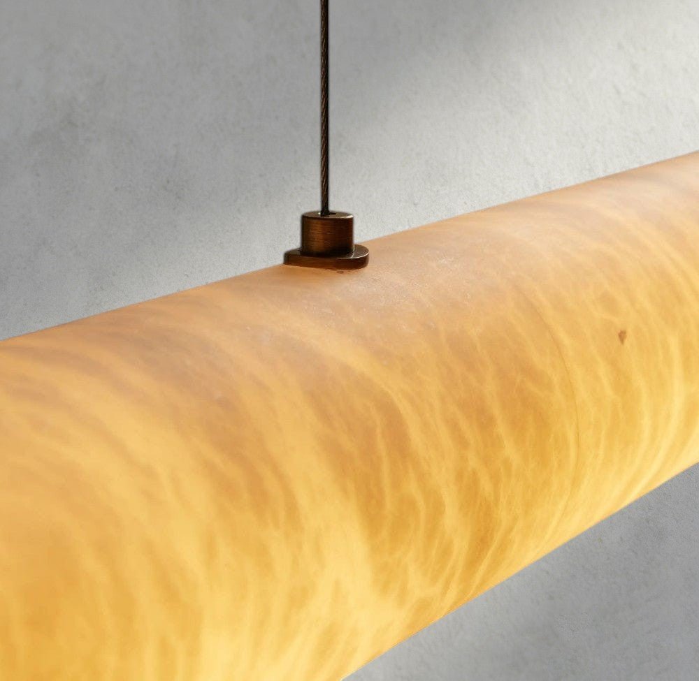 Halima Linear Alabaster Chandelier - cyranlamps