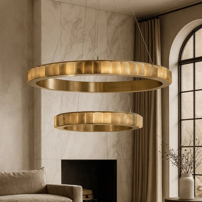 Hampton 2 - Tier Modern Marble Chandelier - cyranlighting