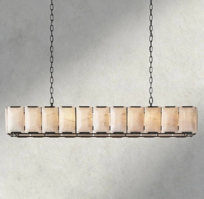 Hartley Alabaster Rectangular Chandelier 42’’ 54’’ 62’’ 74’’ - 74’’ / Bronze - chandelier