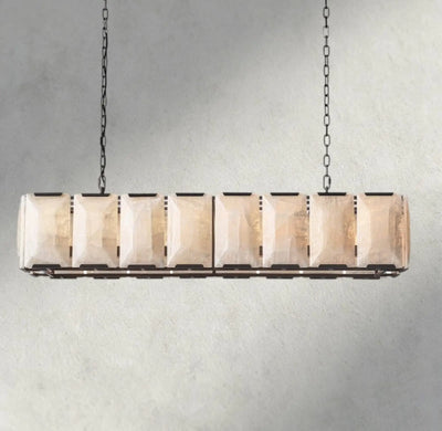 Hartley Alabaster Rectangular Chandelier 42’’ 54’’ 62’’ 74’’ - 54’’ / Bronze - chandelier